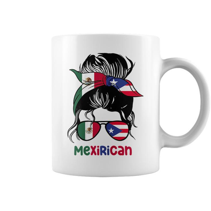 Mexirican Messy Bun Half Puerto Rican And Half Mexican  Coffee Mug