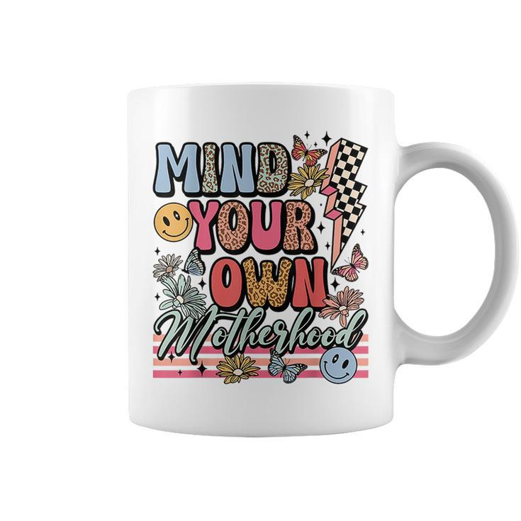 Mind Your Own Motherhood Groovy Mom Life Mothers Day Leopard  Coffee Mug
