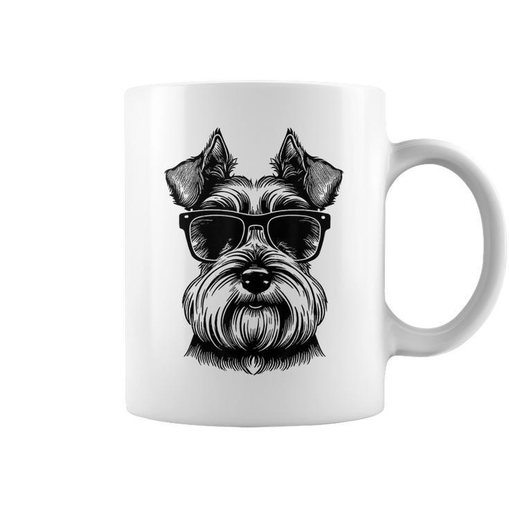 Miniature Schnauzer Miniature Schnauzer Dog With Sunglasses Coffee Mug