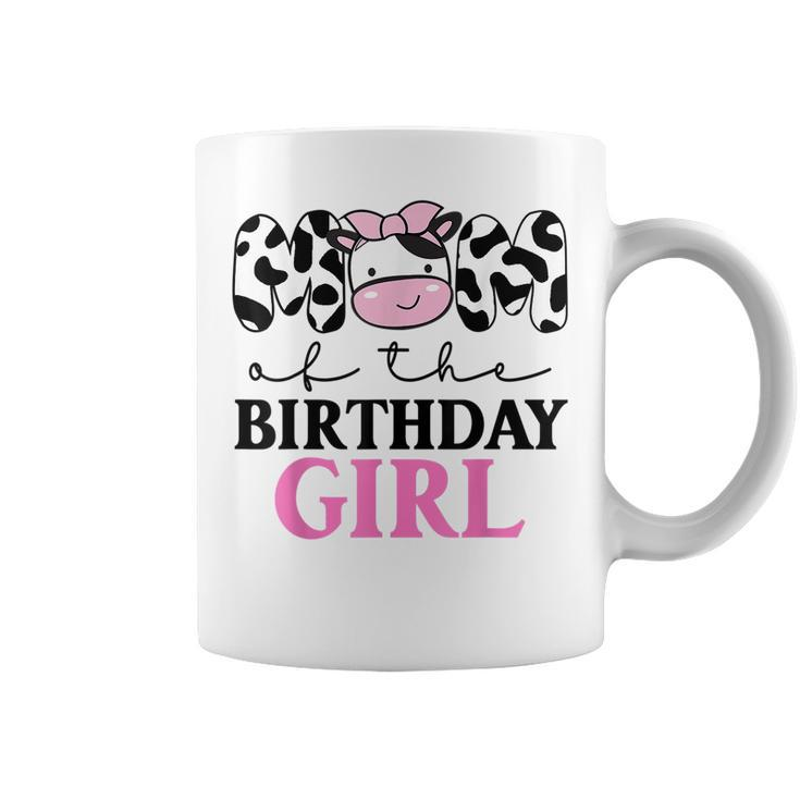 Mom Of The Birthday Girl Farm Cow Themed Family Matching  Coffee Mug