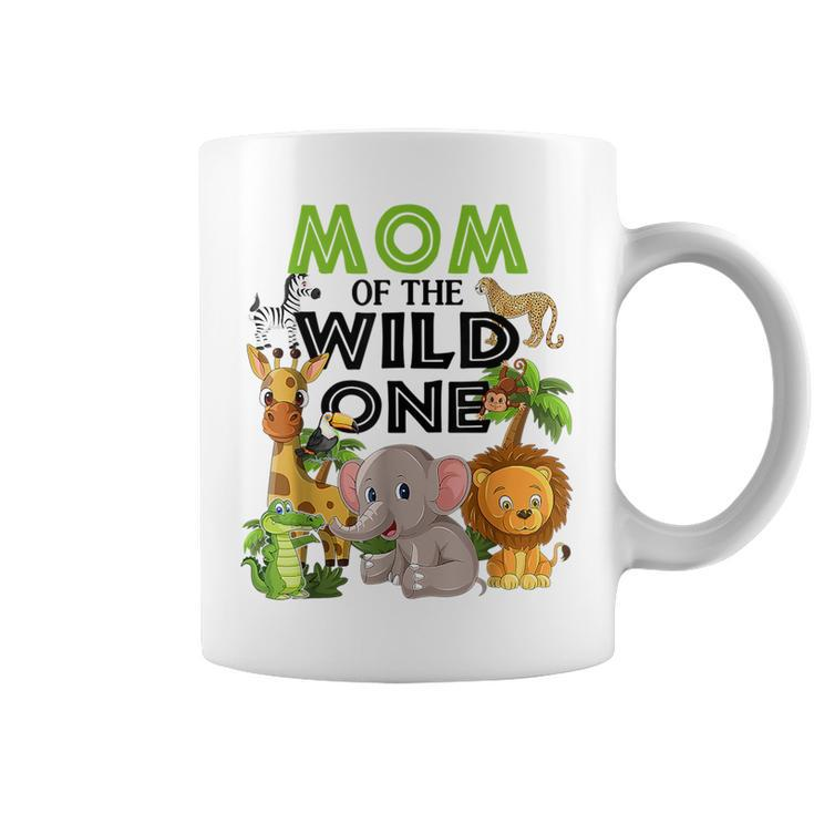 Mom Of The Wild One Birthday 1St Safari Jungle Family White Coffee Mug