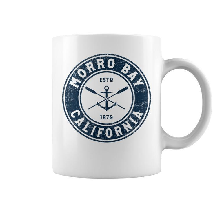 Morro Bay California Ca Vintage Boat Anchor & Oars  Coffee Mug