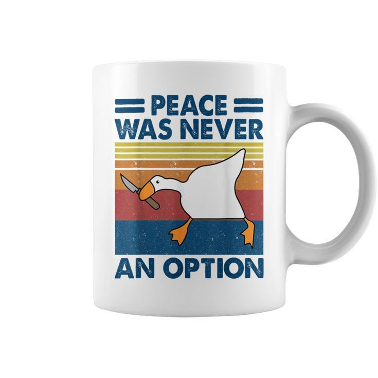 Murder Duck Peace Was Never An Option Duck With Knife Meme Coffee Mug