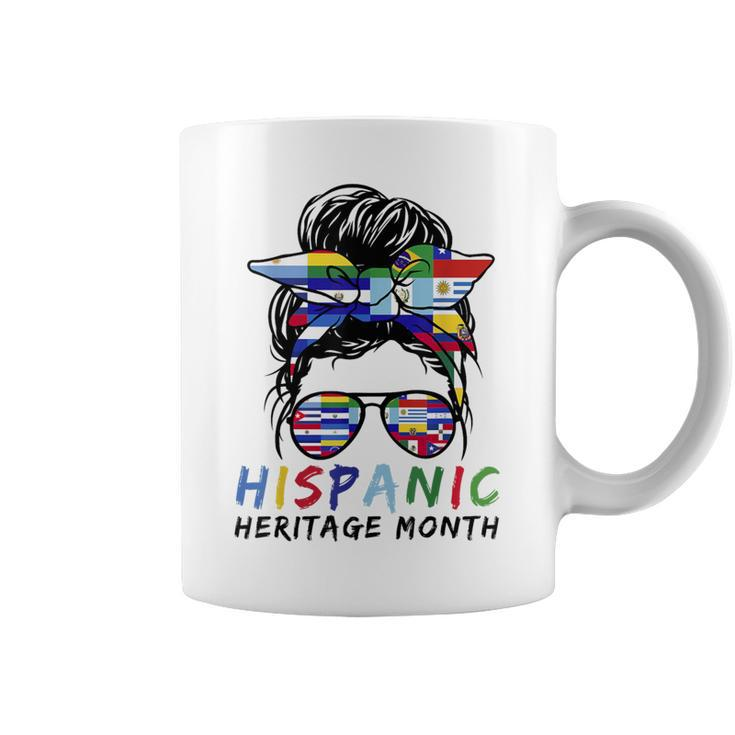 National Hispanic Heritage Month Messy Bun Latin Flags Coffee Mug