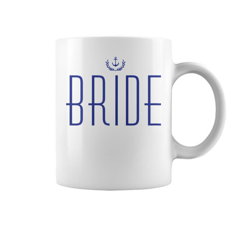 Nautical Bride  With Anchor Navy Blue Coffee Mug
