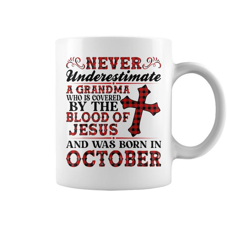Never Underestimate A Grandma Was Born In October Birthday Gifts For Grandma Funny Gifts Coffee Mug