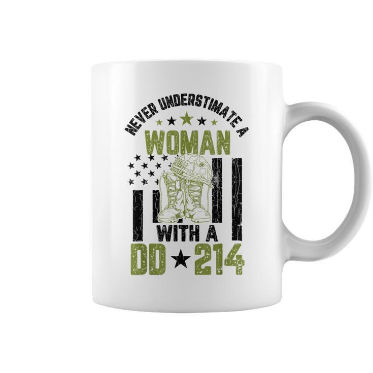 Never Underestimate A Woman Veteran Veterans Day Graphic Veteran Funny Gifts Coffee Mug