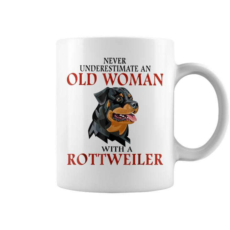 Never Underestimate An Old Woman With A Rottweiler Coffee Mug