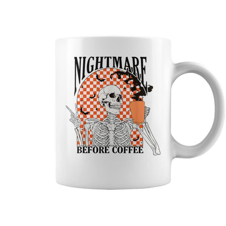 Nightmare Before Coffee Halloween Skeleton Drinking Coffee Coffee Mug