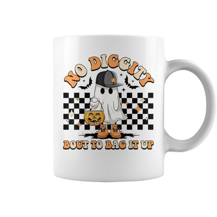 No Diggity Bout To Bag It Up Retro Halloween Spooky Season Coffee Mug