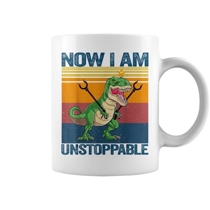 Now I Am Unstoppable T-Rex Dinosaur Funny Retro Vintage  Coffee Mug