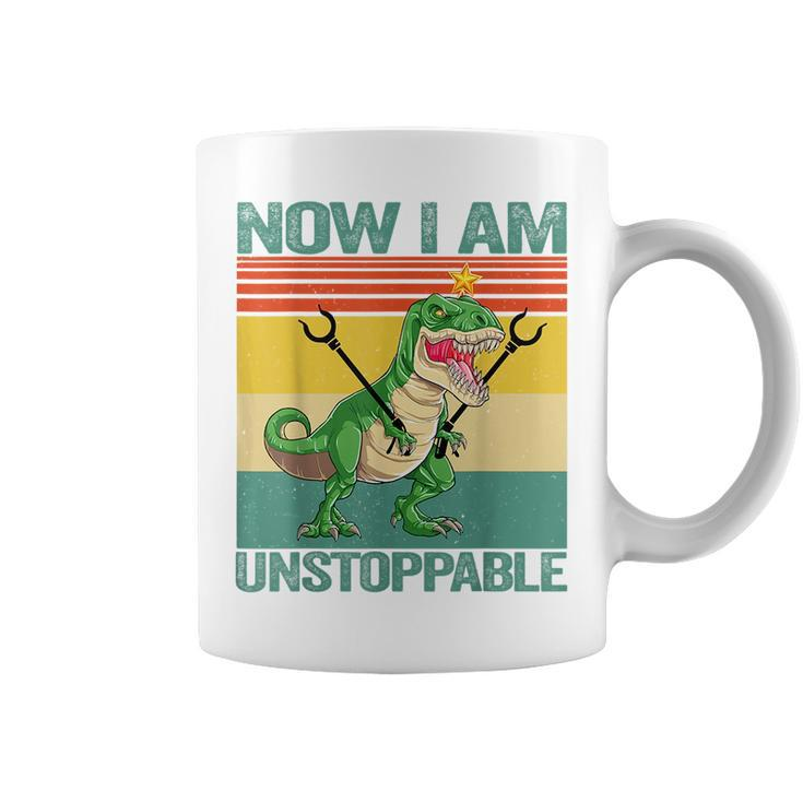 Now I Am Unstoppable T-Rex Funny Dinosaur Retro Vintage Gift  Coffee Mug