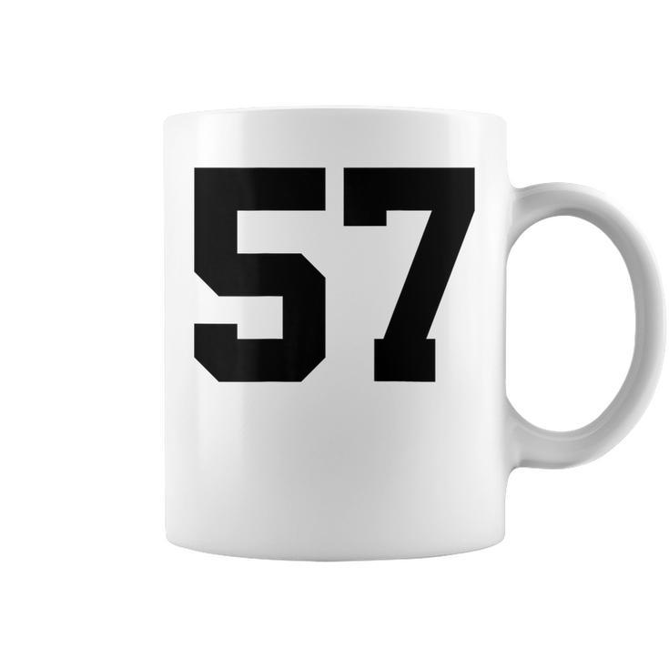 Number 57 Print On Back Only Cotton Team Jersey  Coffee Mug