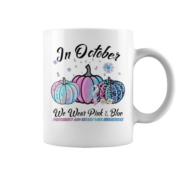 In October We Wear Pink Blue Pregnancy Infant Loss Awareness Coffee Mug