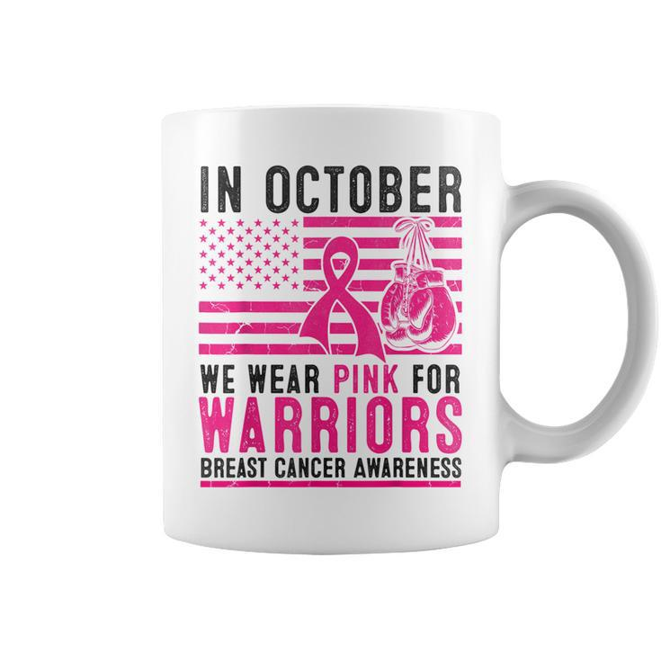In October Wear Pink Support Warrior Awareness Breast Cancer Coffee Mug