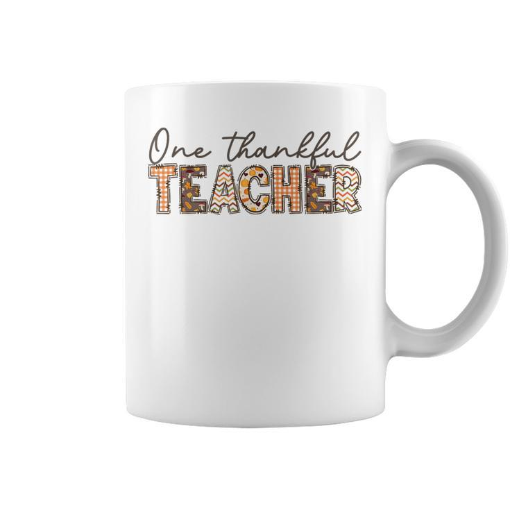 One Thankful Teacher Fall Thanksgiving Teacher Coffee Mug