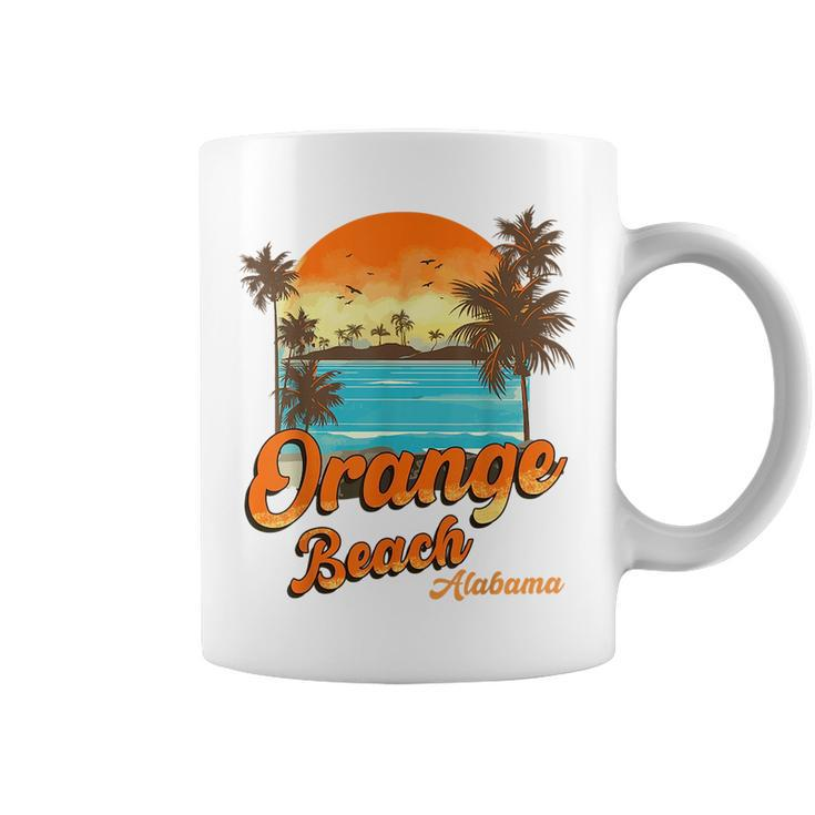 Orange Beach Alabama Summer Vacation Sunset Palm Trees  Orange Funny Gifts Coffee Mug