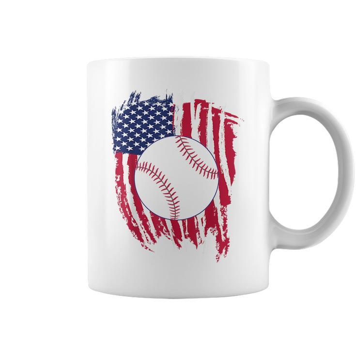 Patriotic Baseball 4Th Of July Men Usa American Flag Boys Patriotic Funny Gifts Coffee Mug