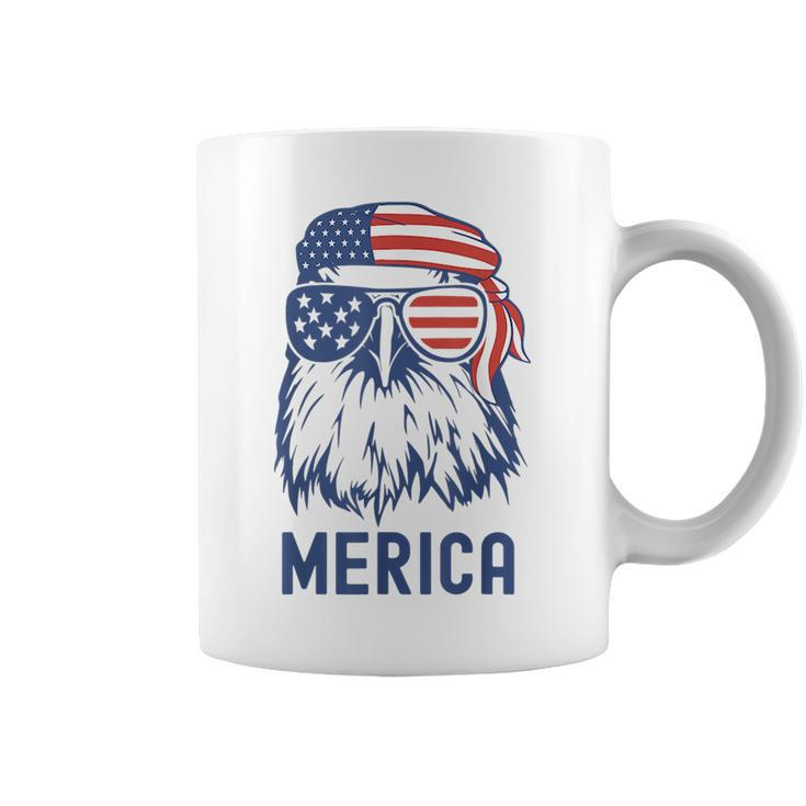 Patriotic Eagle Merica 4Th Of July Sunglasses American Flag  Coffee Mug