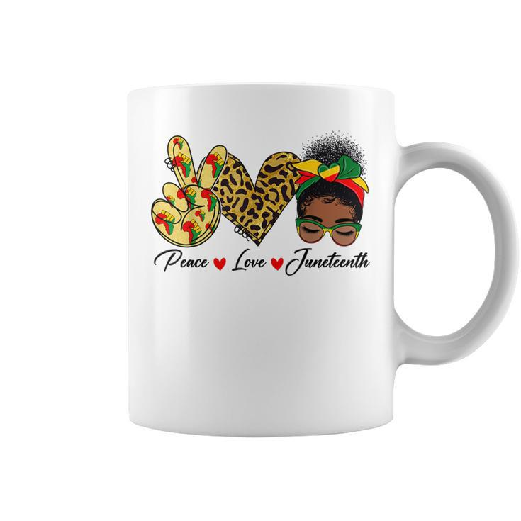Peace Love Junenth 1865 Black Queen Women African Pride  Coffee Mug