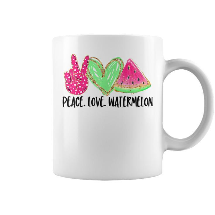 Peace Love Watermelon Funny Beach Summer Vacation  Vacation Funny Gifts Coffee Mug
