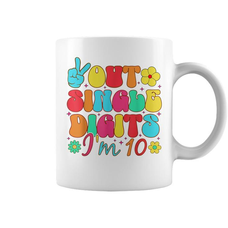 Peace Out Single Digits Im 10 Year Old 10Th Birthday Girl  Coffee Mug
