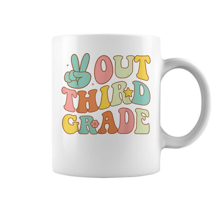 Peace Sign Out Third Grade Groovy Last Days School 3Rd Grade Coffee Mug