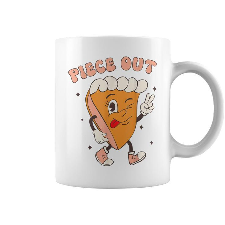 Piece Out Pumpkin Pie Retro Thanksgiving Fall Groovy Coffee Mug