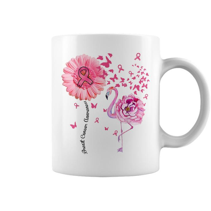 Pink Bird Flamingo Breast Cancer Awareness Coffee Mug