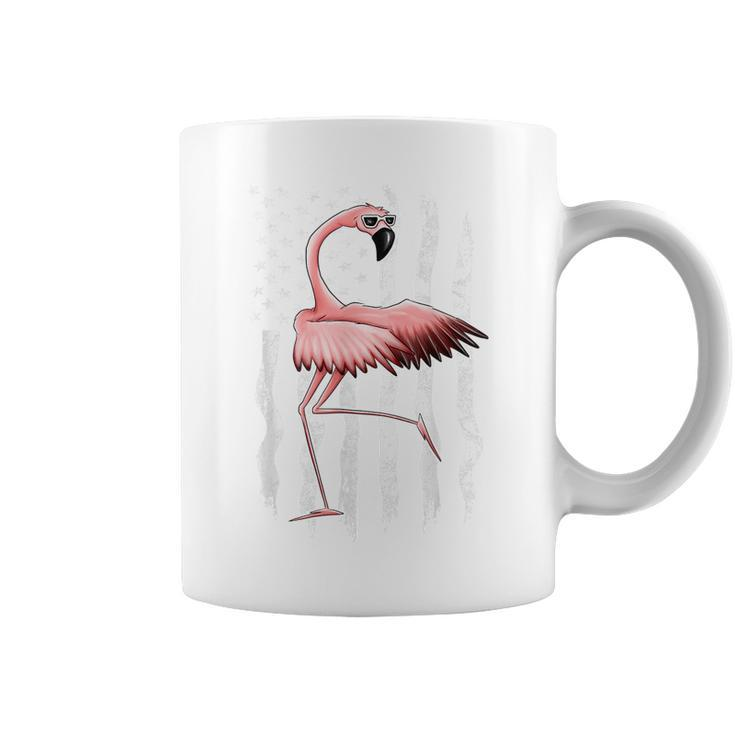 Pink Flossing Flamingo Independence Day American Flag Flamingo Funny Gifts Coffee Mug