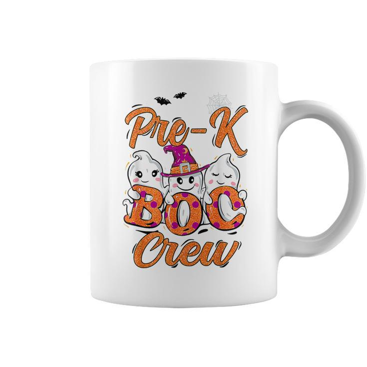 Pre K Boo Crew Cute Ghost Halloween Teacher Student Coffee Mug