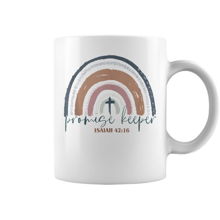 Promise Keeper Christian Bible Quote Boho Rainbow  Coffee Mug