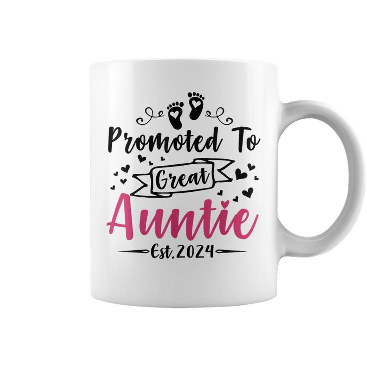 Promoted To Great Auntie Est 2024 Baby Coffee Mug