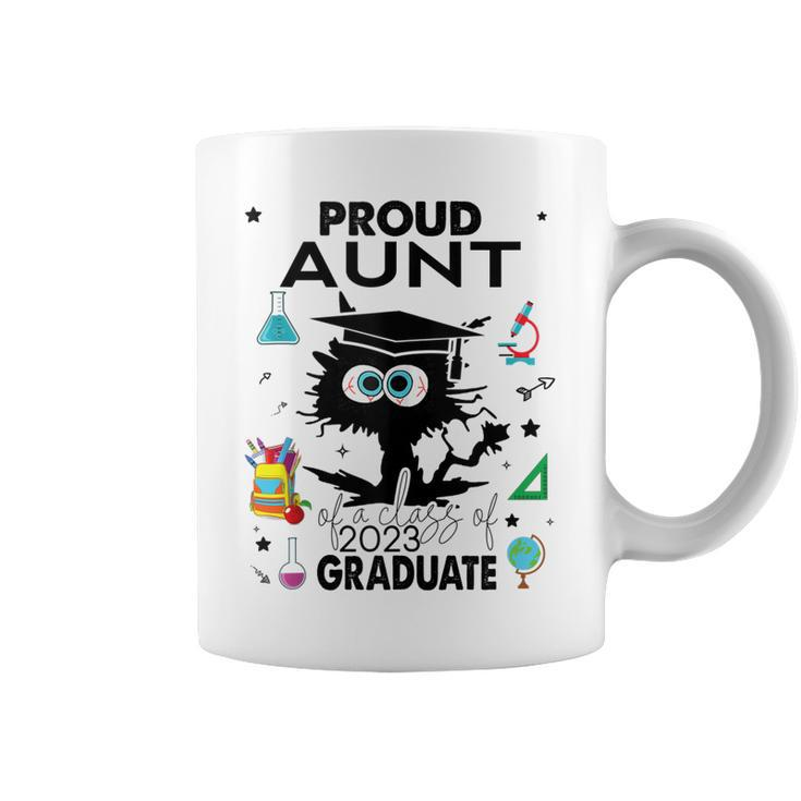 Proud Aunt Of A Class Of 2023 Graduate Cool Funny Black Cat Coffee Mug