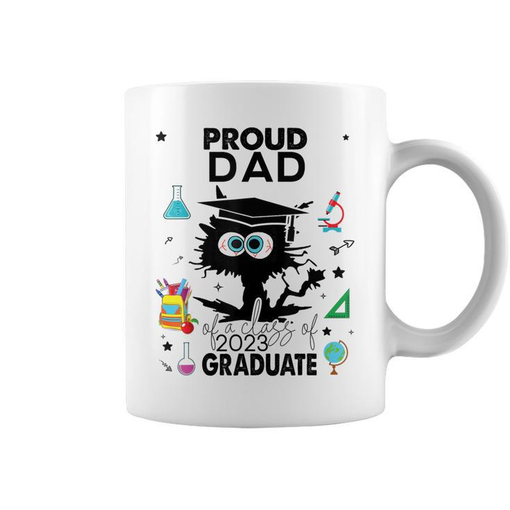 Proud Dad Of A Class Of 2023 Graduate Cool Funny Black Cat Coffee Mug