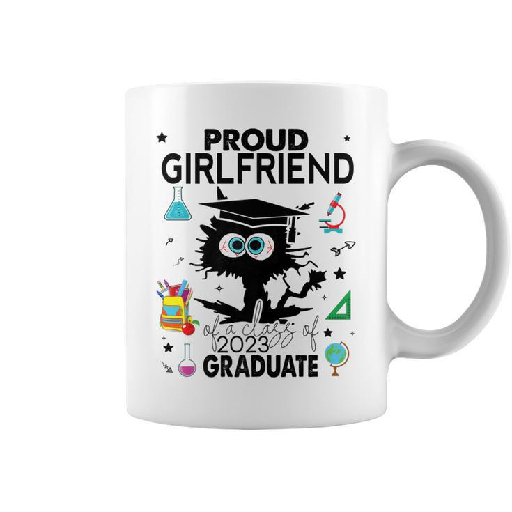 Proud Girlfriend Of A Class Of 2023 Graduate Funny Black Cat Coffee Mug