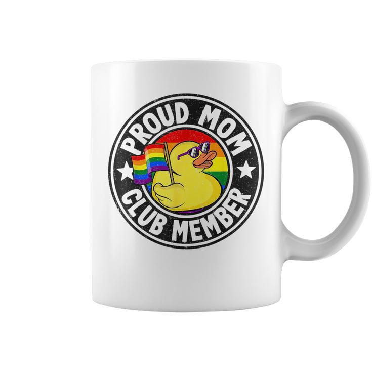 Proud Mom Club Member Rubber Duck Rainbow Gay Lesbian Lgbt  Coffee Mug