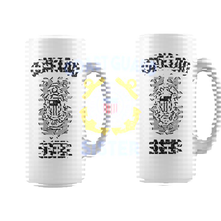 Proud Us Coast Guard Sister Military Pride Gift For Womens Gifts For Sister Funny Gifts Coffee Mug