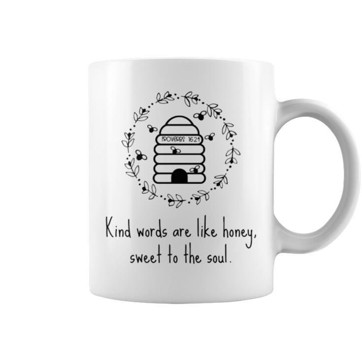 Proverbs 1624 Kind Words Like Honey Hive Bees Bible Verse   Coffee Mug