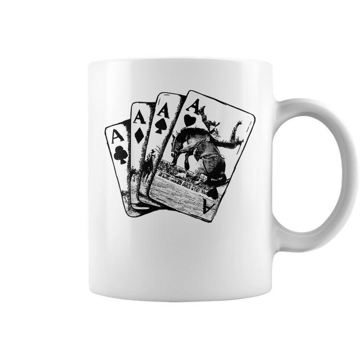Punchy Cowboy Horsing Playing Cards Western Cowboy Rodeo Coffee Mug