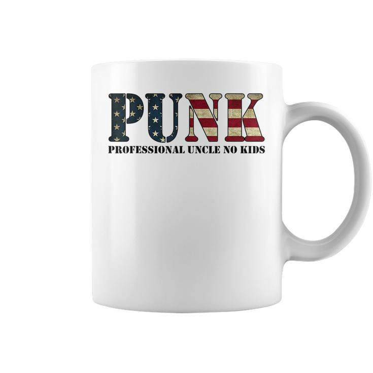 Punk Professional Uncle No Kids Funny Uncle American Flag Gift For Mens Coffee Mug