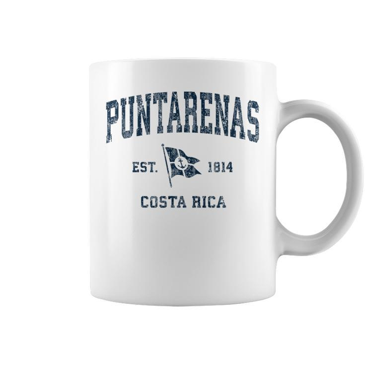 Puntarenas Vintage Sports Navy Boat Anchor Flag  Coffee Mug