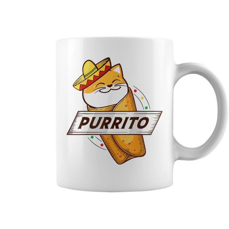 Purrito Cat Wearing A Sombrero In A Mexican Burrito Funny  Coffee Mug