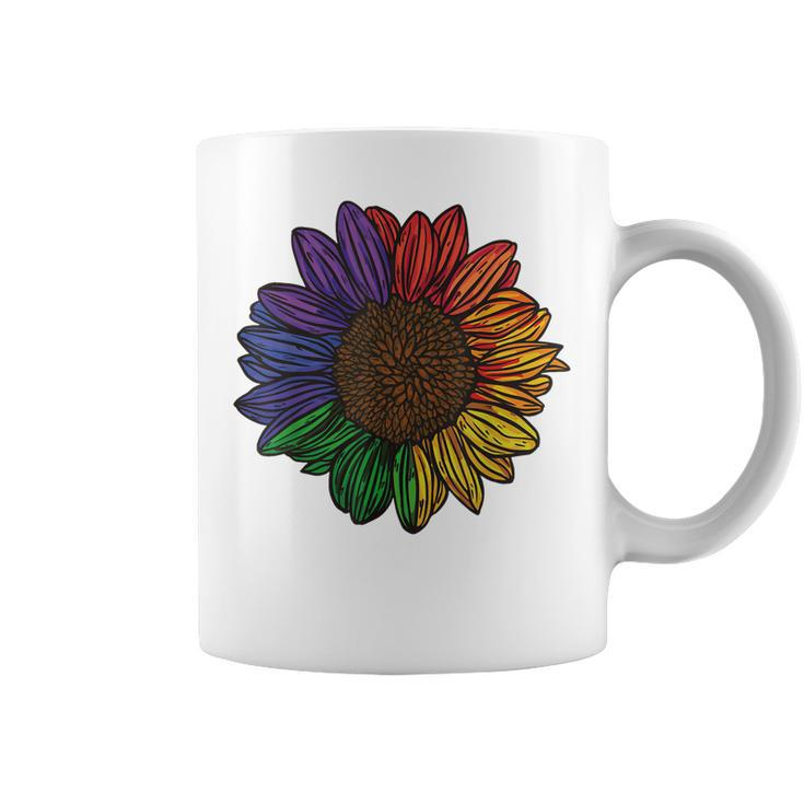 Rainbow Sunflower Lgbtq Flag Pride Month  Coffee Mug