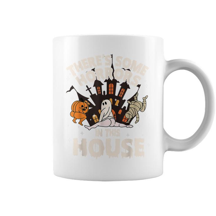 There's Some Horrors In This House Ghost Halloween Coffee Mug