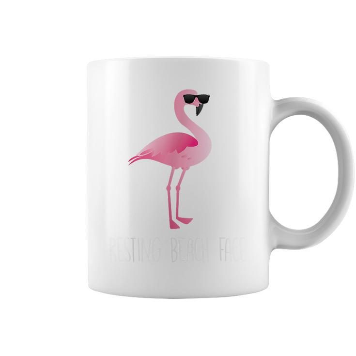 Resting Beach Face Funny  With A Flamingo And Sunnies Coffee Mug
