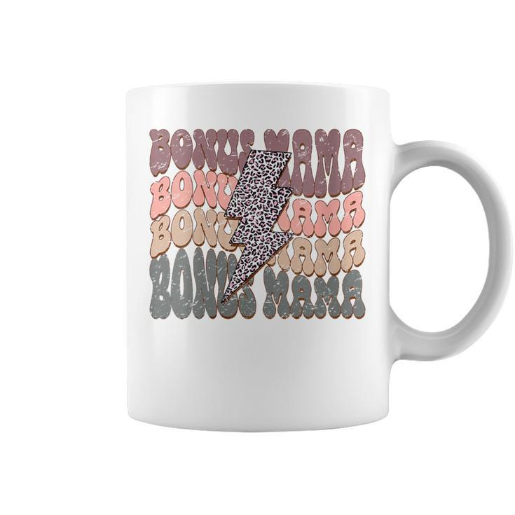 Retro Bonus Mama Leopard Lightning Bolt Western Stepmother  Gifts For Mama Funny Gifts Coffee Mug