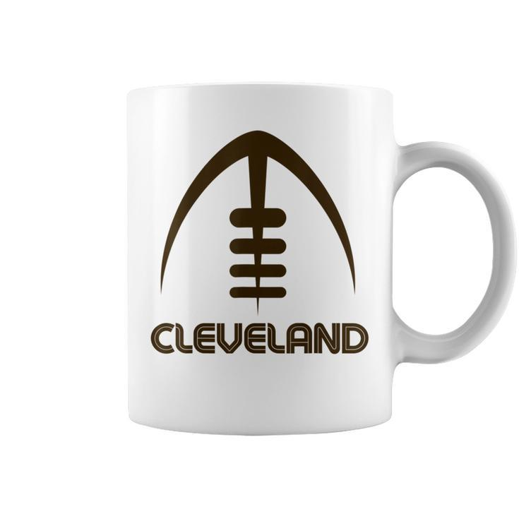 Retro Cleveland Cle Orange Brown Vintage Design Classic Font  Coffee Mug