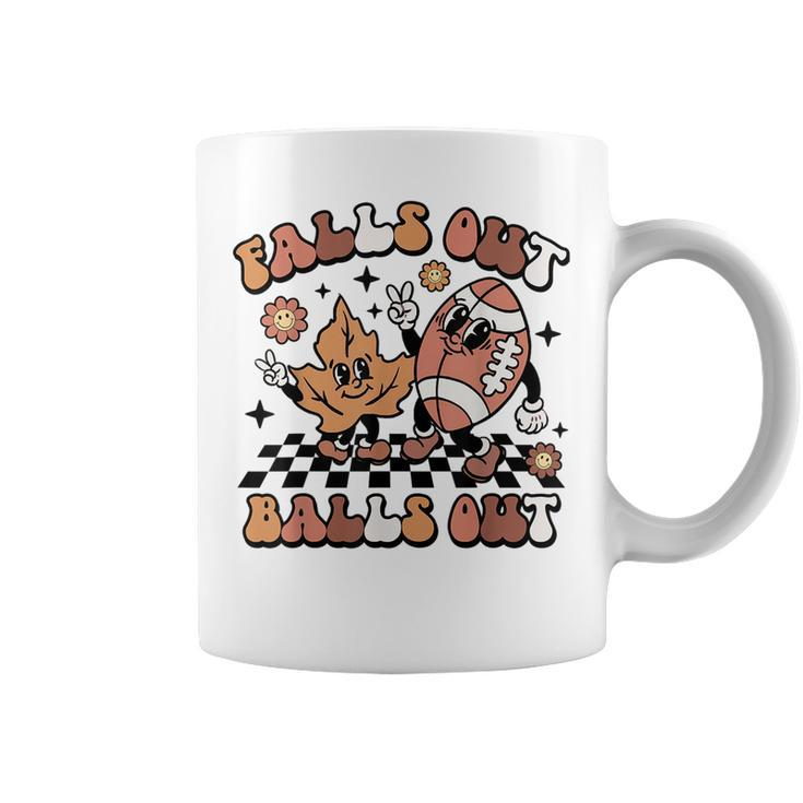 Retro Falls Out Balls Out Football Vintage Thanksgiving Coffee Mug