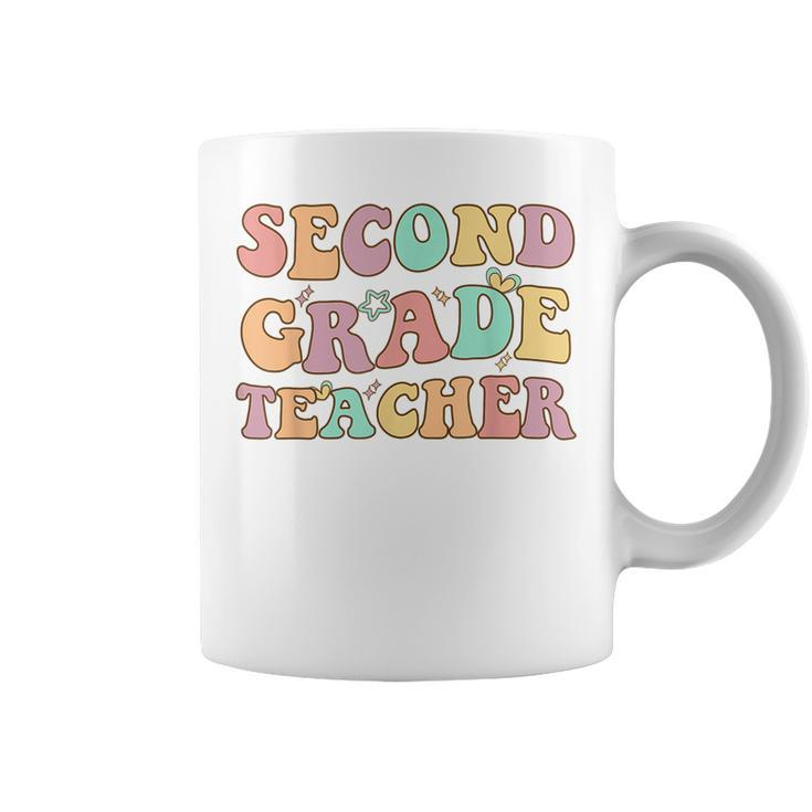 Retro Groovy Second Grade Teacher Back To School 2Nd Grade Coffee Mug